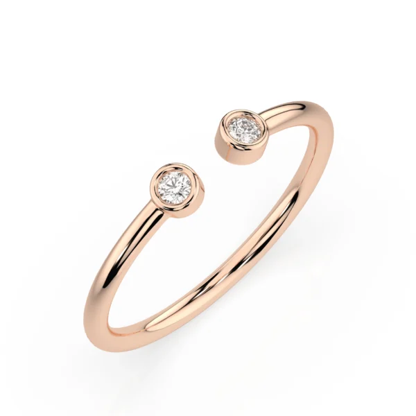 Różowe Złoto Pierścionek z Diamentem 0,04 ct Kolekcja Minimalism