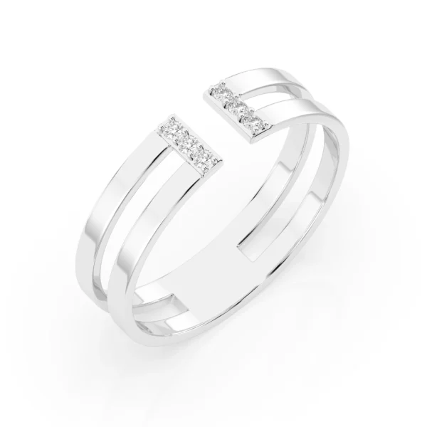 Białe Złoto Pierścionek z Diamentem 0,06 ct Kolekcja Minimalism