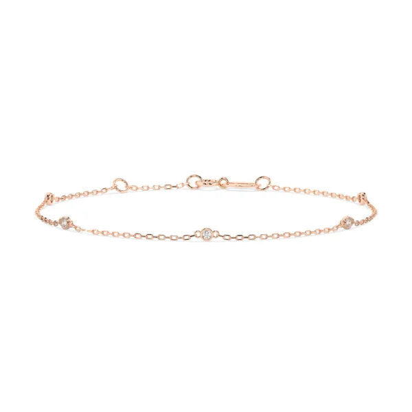 Różowe Złoto Bransoletka z Diamentami 0,07 ct Kolekcja Minimalism