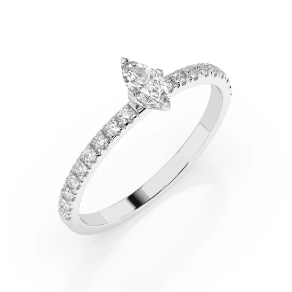 Białe Złoto Pierścionek z Diamentem 0,28 ct Kolekcja Classic, Fancy Cut