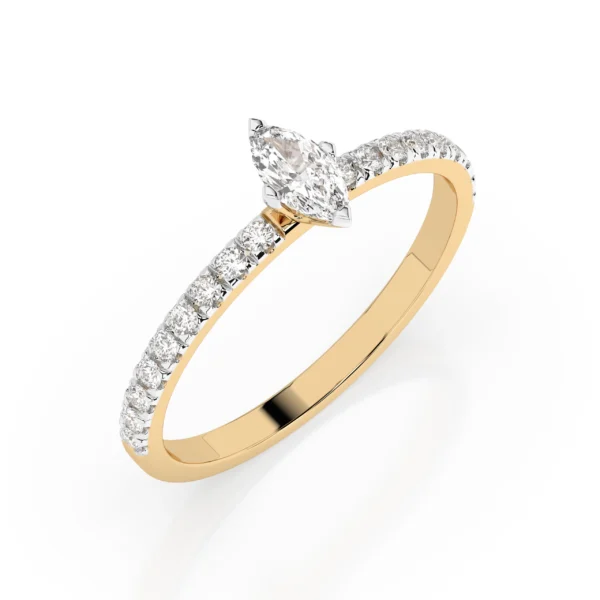 Żółte Złoto Pierścionek z Diamentem 0,33 ct Kolekcja Classic, Fancy Cut