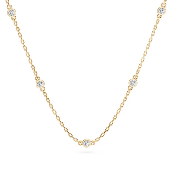 Żółte Złoto Naszyjnik z Diamentami 0,14 ct Kolekcja Minimalism
