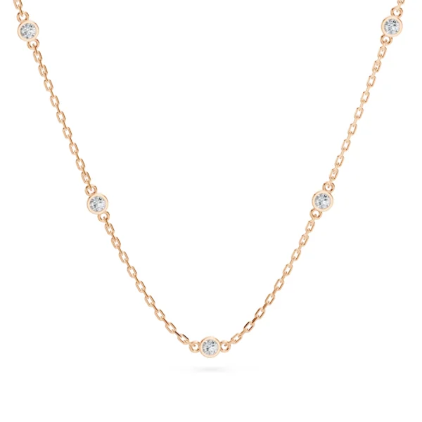 Różowe Złoto Naszyjnik z Diamentami 0,14 ct Kolekcja Minimalism