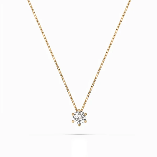 Żółte Złoto Naszyjnik z Diamentem 0,10 ct Kolekcja Classic