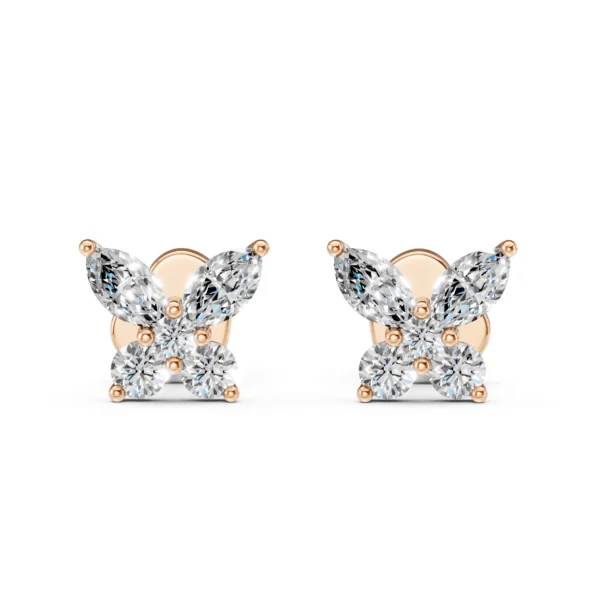 Różowe Złoto Kolczyki z Diamentem 0,64 ct Kolekcja Fancy Cut, Night Sky