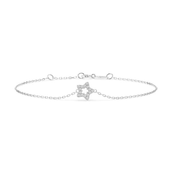 Białe Złoto Bransoletka z Diamentem 0,08 ct Kolekcja Minimalism
