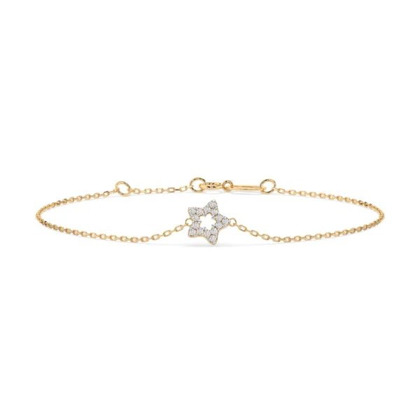 Żółte Złoto Bransoletka z Diamentem 0,08 ct Kolekcja Minimalism