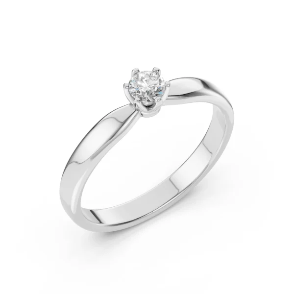 Białe Złoto Pierścionek z Diamentem 0,15 ct Kolekcja Classic