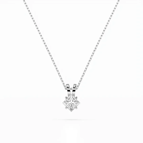 Białe Złoto Naszyjnik z Diamentem 0,30 ct w Szlifie Princess Kolekcja Fancy Cut, Classic
