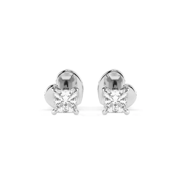 Białe Złoto Kolczyki z Diamentem 0,34 ct w Szlifie Princess Kolekcja Classic, Fancy Cut