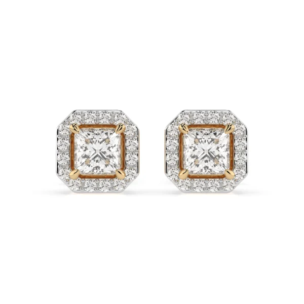 Żółte Złoto Kolczyki z Diamentami 0,50 ct w Szlifie Princess Kolekcja Classic, Fancy Cut