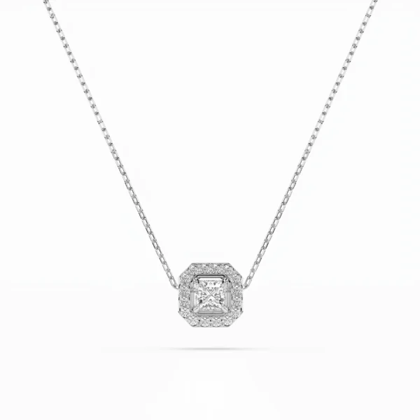 Białe Złoto Naszyjnik z Diamentem 0,25 ct w Szlifie Princess Kolekcja Classic, Fancy Cut