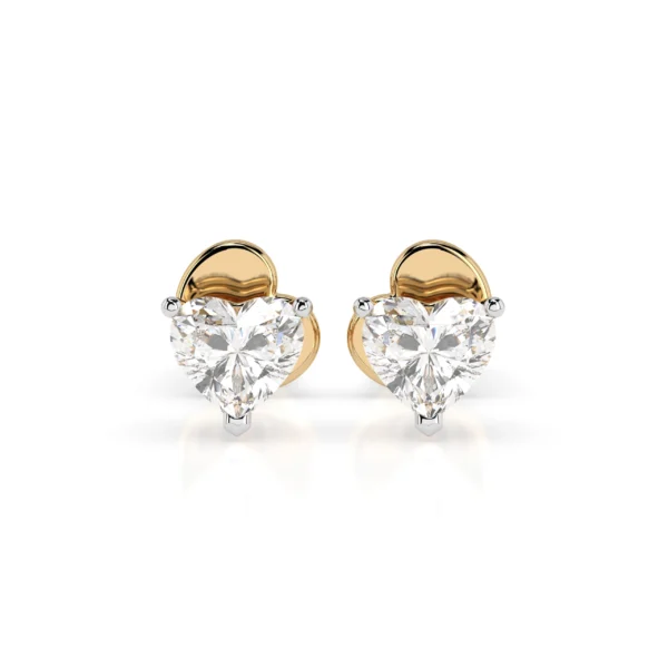 Żółte Złoto Kolczyki z Diamentami 0,60 ct w Szlifie Serca Kolekcja Classic, Fancy Cut, Pure Love