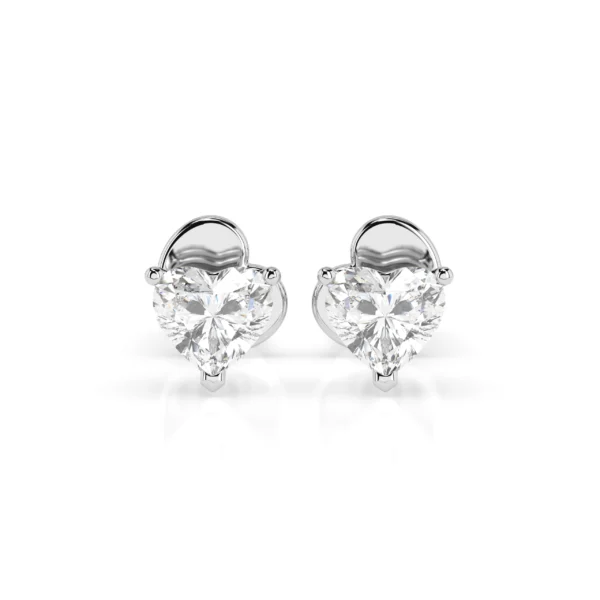 Białe Złoto Kolczyki z Diamentem 0,60 ct w Szlifie Serca Kolekcja Classic, Fancy Cut, Pure Love