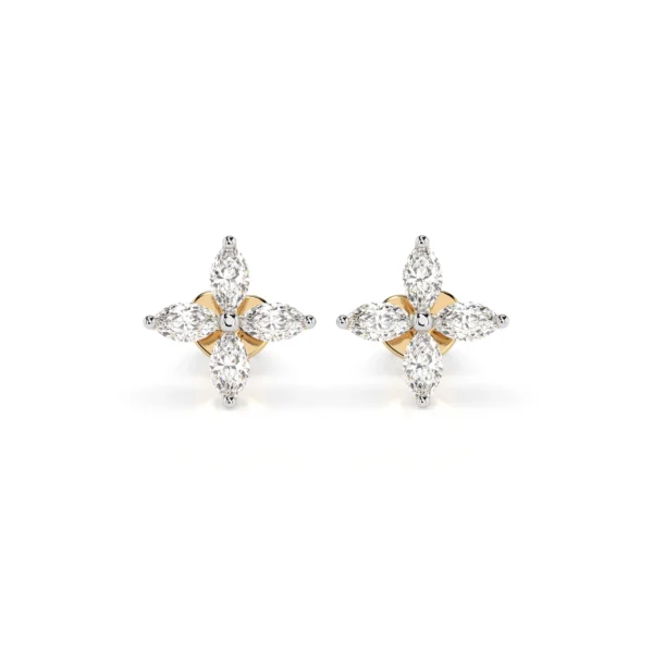 Żółte Złoto Kolczyki z Diamentem 0,80 ct Kolekcja Fancy Cut, Night Sky