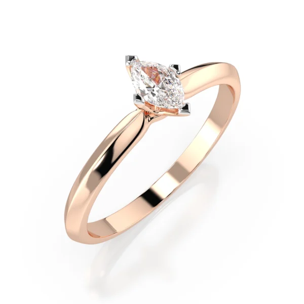 Różowe Złoto Pierścionek z Diamentem 0,10 ct Kolekcja Classic, Fancy Cut
