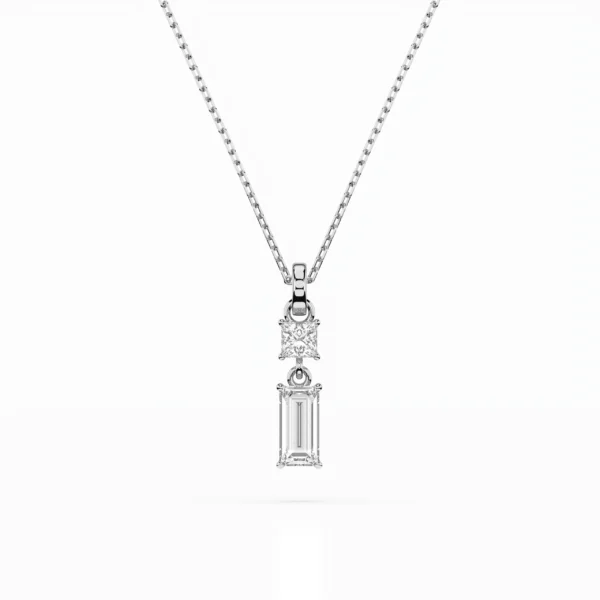 Białe Złoto Naszyjnik z Diamentami 0,40 ct — Bagietka i Princess, Kolekcja Fancy Cut, Classic