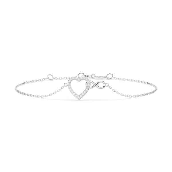 Białe Złoto Bransoletka z Diamentami 0,11 ct Kolekcja Minimalism, Pure Love