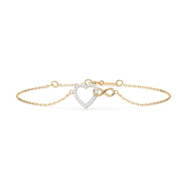 Żółte Złoto Bransoletka z Diamentem 0,11 ct Kolekcja Minimalism, Pure Love