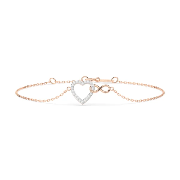 Różowe Złoto Bransoletka z Diamentami 0,11 ct Kolekcja Minimalism, Pure Love