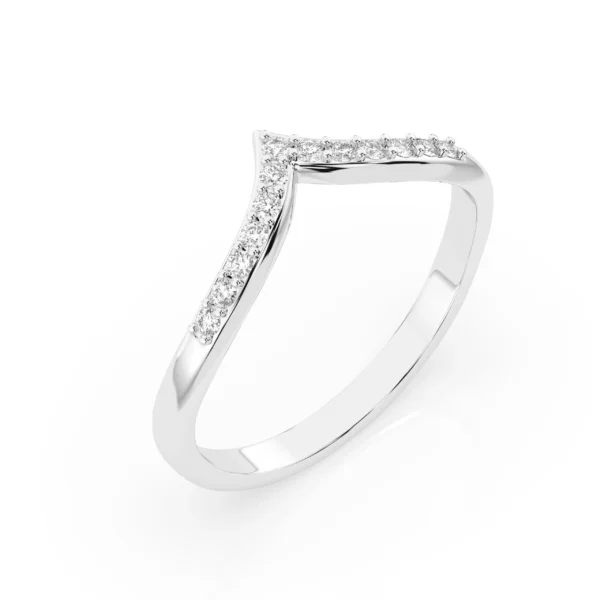 Białe Złoto Pierścionek z Diamentem 0,13 ct Kolekcja Minimalism, Eternity