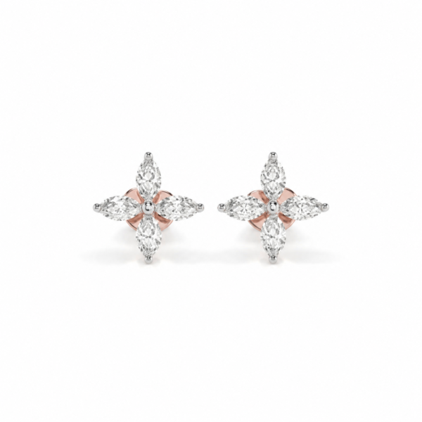 Różowe Złoto Kolczyki z Diamentem 0,80 ct Kolekcja Fancy Cut, Night Sky