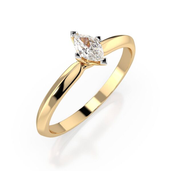 Żółte Złoto Pierścionek z Diamentem 0,10 ct Kolekcja Fancy Cut
