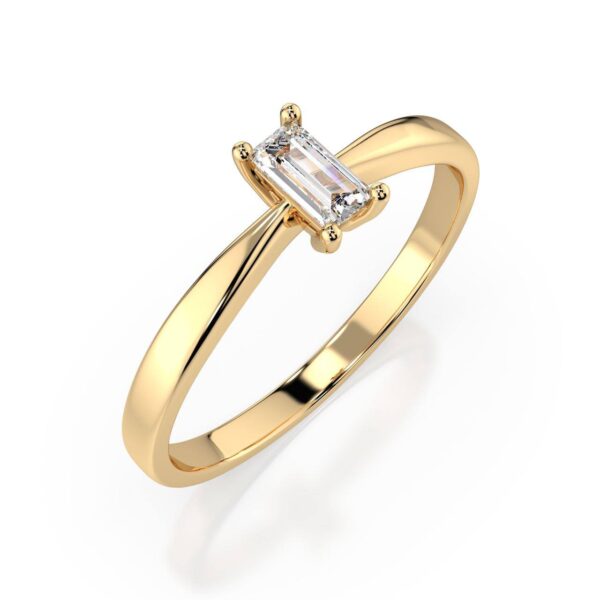 Żółte Złoto Pierścionek z Diamentem 0,10 ct Kolekcja Fancy Cut