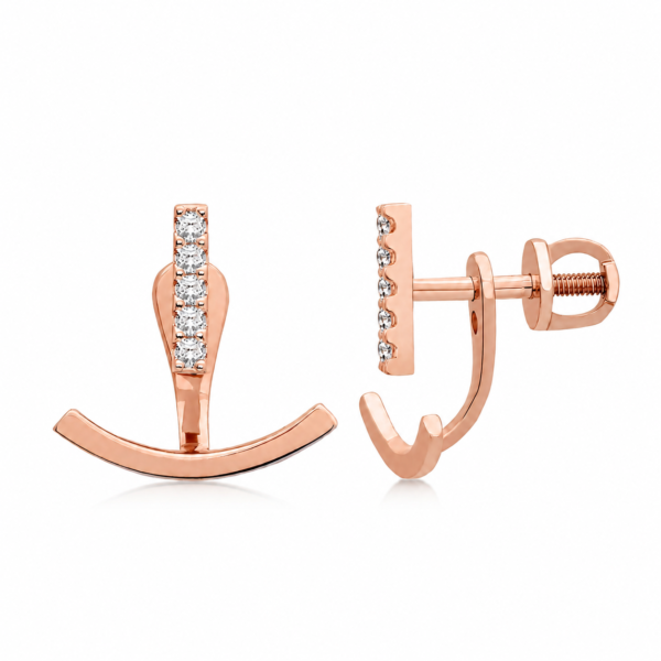 Różowe Złoto Kolczyki z Diamentami 0,17 ct Kolekcja Minimalism